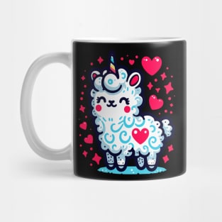 Kawaii rainbow llamacorn unicorn llama of love Mug